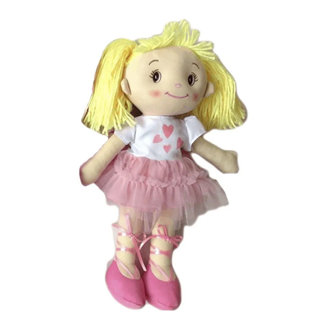 Κούκλα Πάνινη 33Εκ. Μπαλαρίνα - Ροζ Φόρεμα Ξανθά Μαλλιά