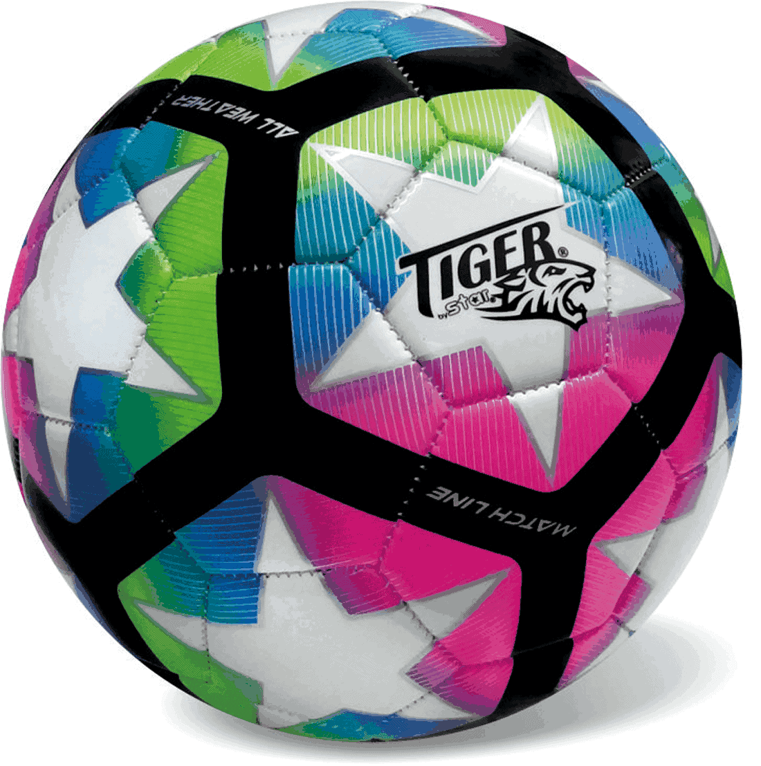 Μπάλα Ποδοσφαίρου Συνθετική Δερμάτινη S5 Πολύχρωμη Fluo