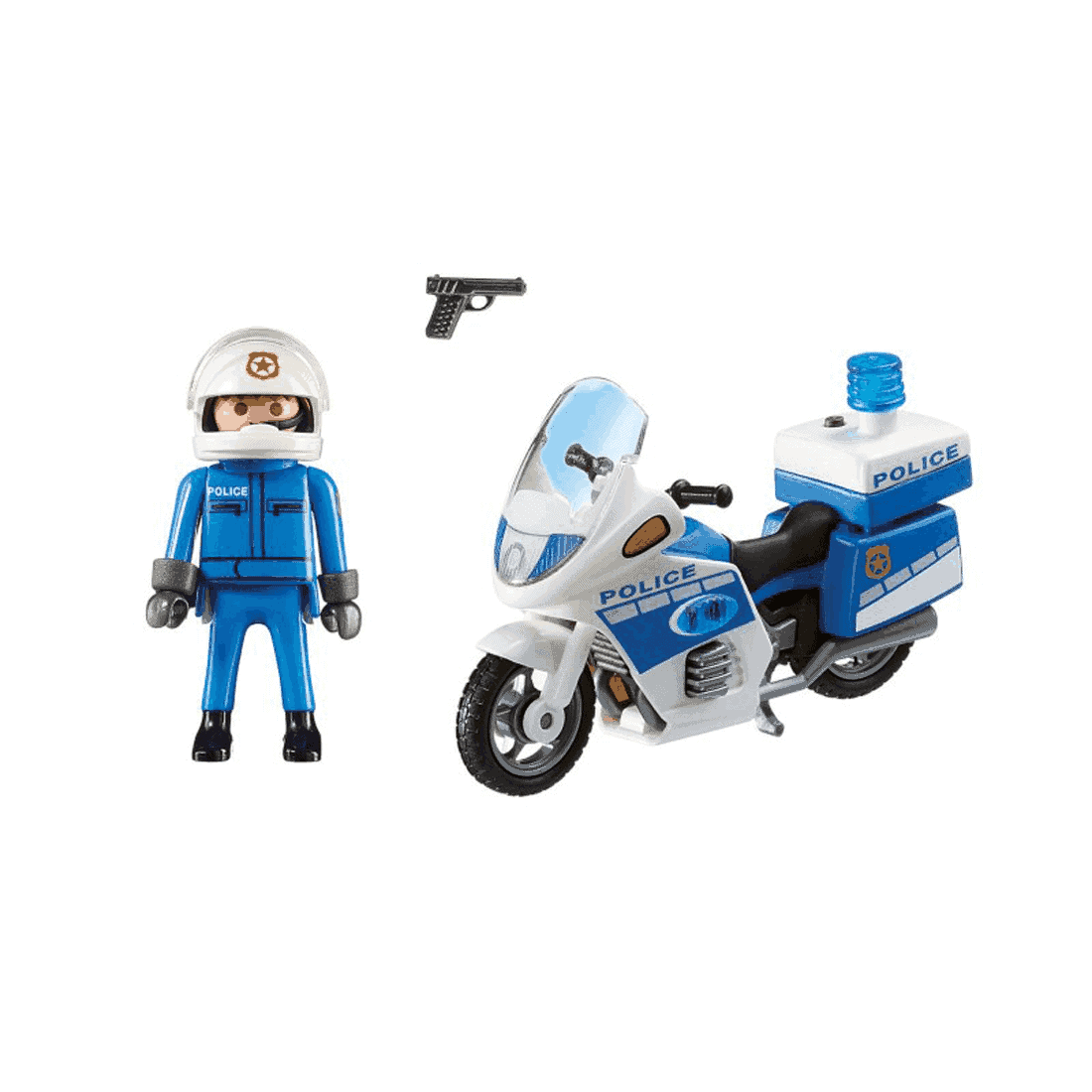 Playmobil - Μοτοσικλέτα Αστυνομίας Με Φάρο Που Αναβοσβήνει