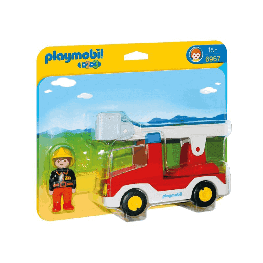 Playmobil - Πυροσβέστης Με Κλιμακοφόρο Όχημα