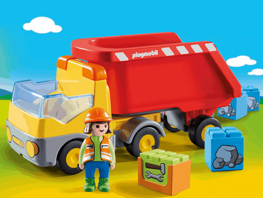 Playmobil - Ανατρεπόμενο Φορτηγό Με Εργάτη