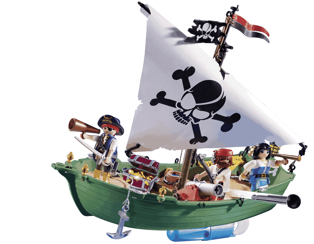 Playmobil - Πειρατικό Πλοιάριο Με Υποβρύχιο Μοτέρ