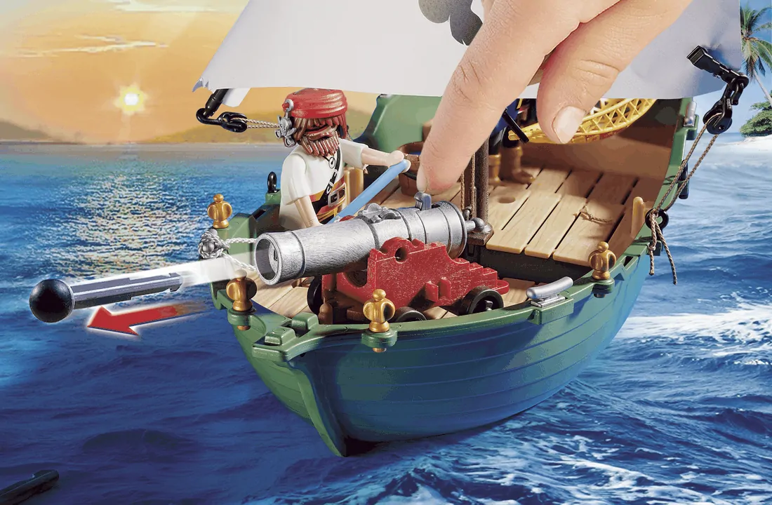 Playmobil - Πειρατικό Πλοιάριο Με Υποβρύχιο Μοτέρ