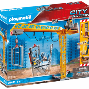 Playmobil - Ανυψωτικός Γερανός Βαρέως Τύπου Με Τηλεχειριστήριο Και Σκαλωσιές