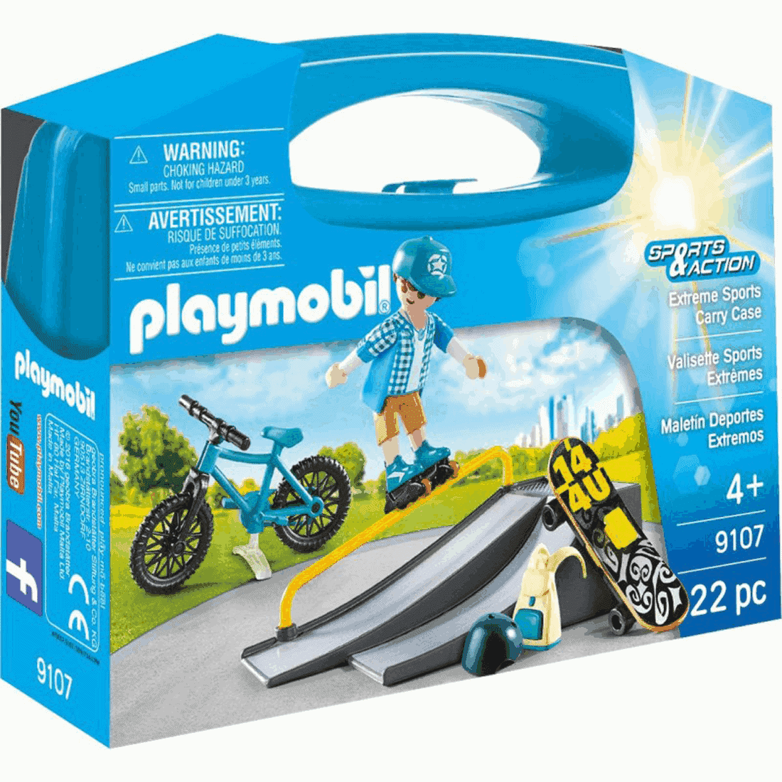 Playmobil - Βαλιτσάκι Skateboarder Με Πίστα Και Ποδήλατο