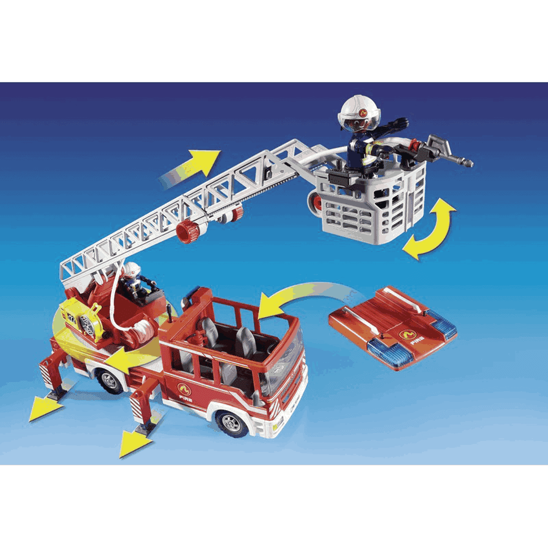 Playmobil - Όχημα Πυροσβεστικής Με Σκάλα Και Καλάθι Διάσωσης