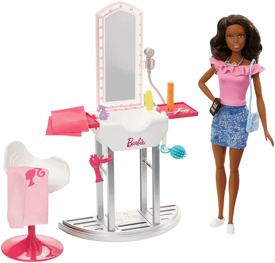 Barbie - Δωμάτιο Με Κούκλα Μελαχρινή - Σαλόνι Ομορφιάς