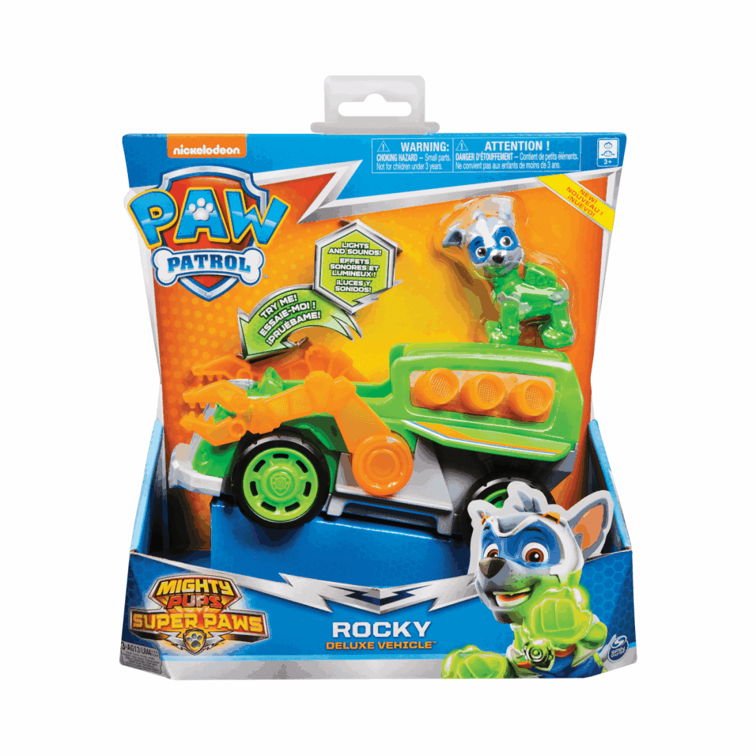 Spin Master Paw Patrol - Mighty Pups Super Paws - Rocky Deluxe Vehicle