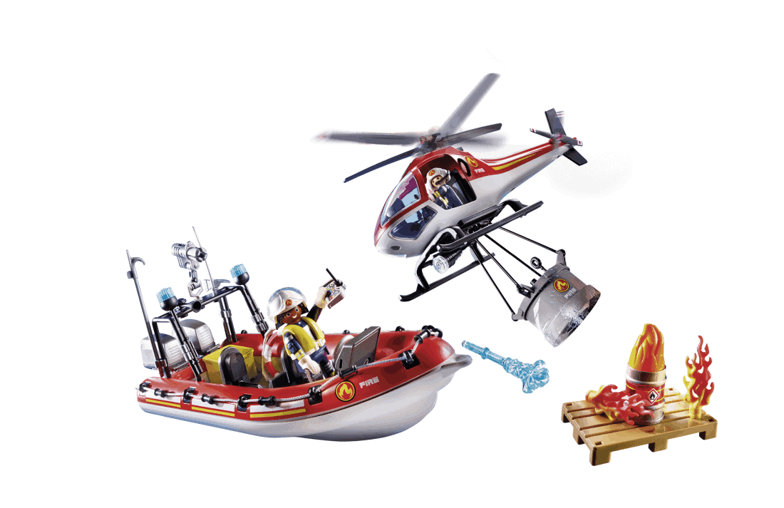 Playmobil - Πυροσβεστικό σκάφος και ελικόπτερο