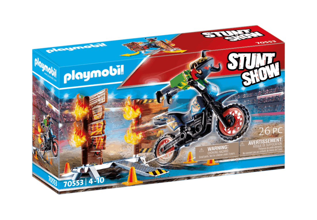 Playmobil - Μηχανή Motocross με φλεγόμενο τοίχο