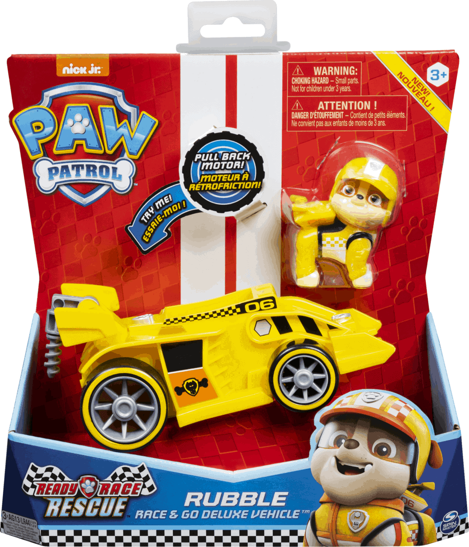 Spin Master Paw Patrol - Race & Go - Deluxe Vehicle - Rubble