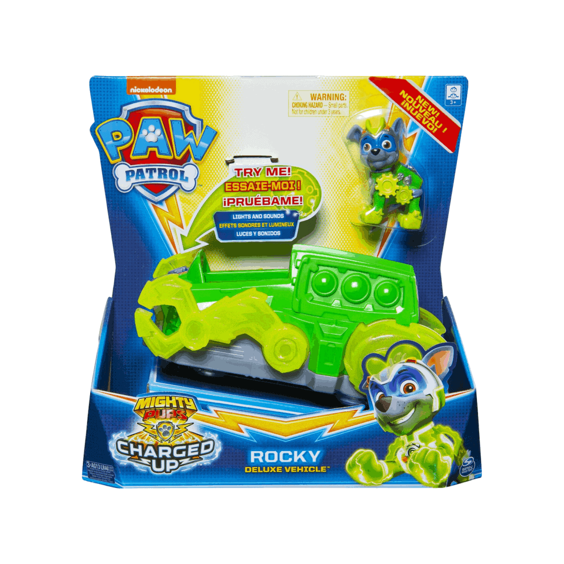 Spin Master Paw Patrol - Mighty Pups Charged up - Deluxe Vehicle - Rocky