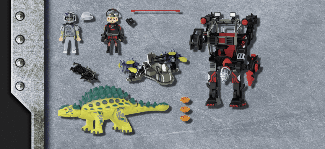 Playmobil - Αγκυλόσαυρος Με Μαχητή Εναντίον Ρομπότ