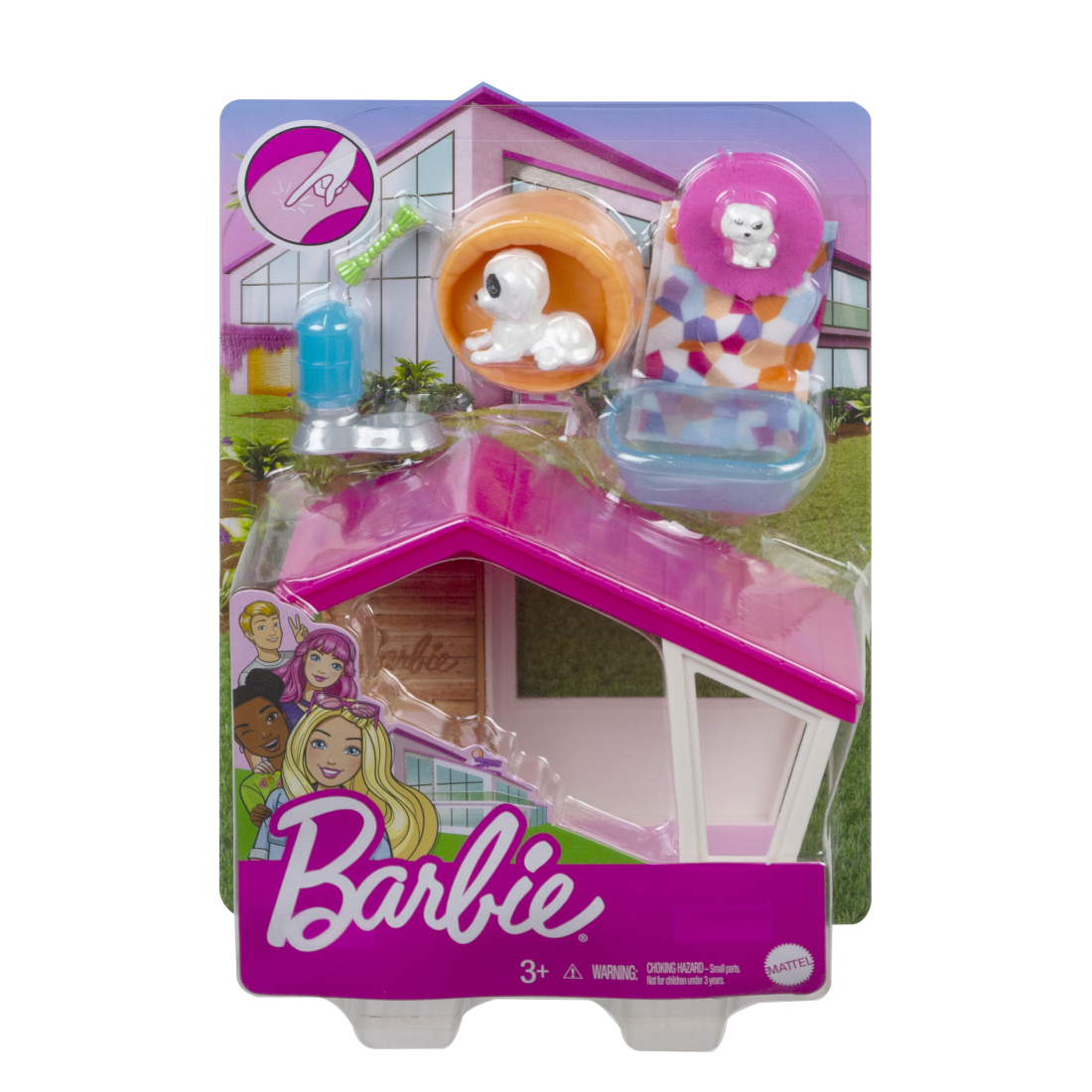 Barbie - Έπιπλα Εξωτερικού Χώρου - Σπιτάκι Για Τα Κουταβάκια