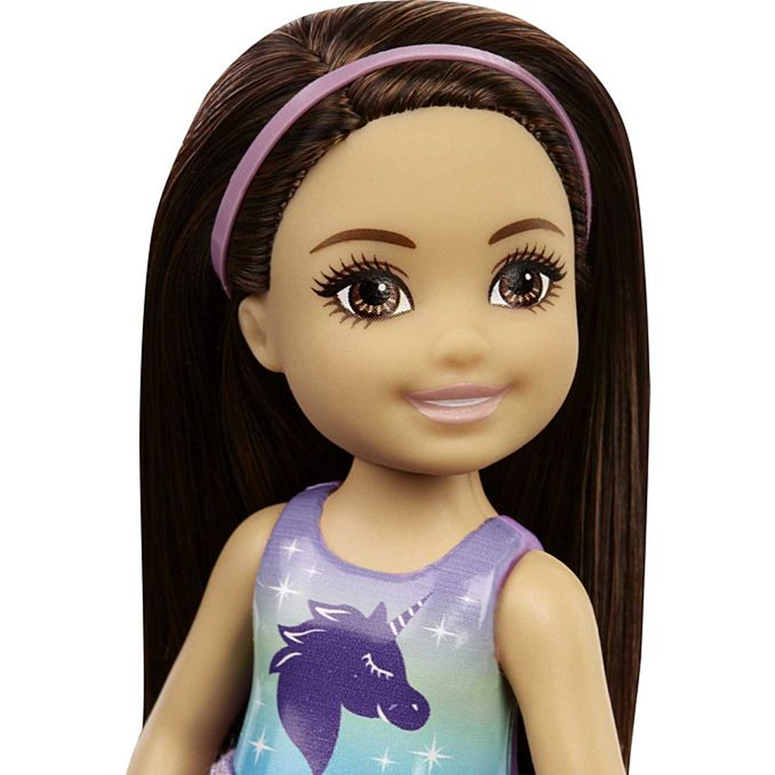 Barbie - Chelsea - Καστανό Κοριτσάκι Με Μωβ Φόρεμα