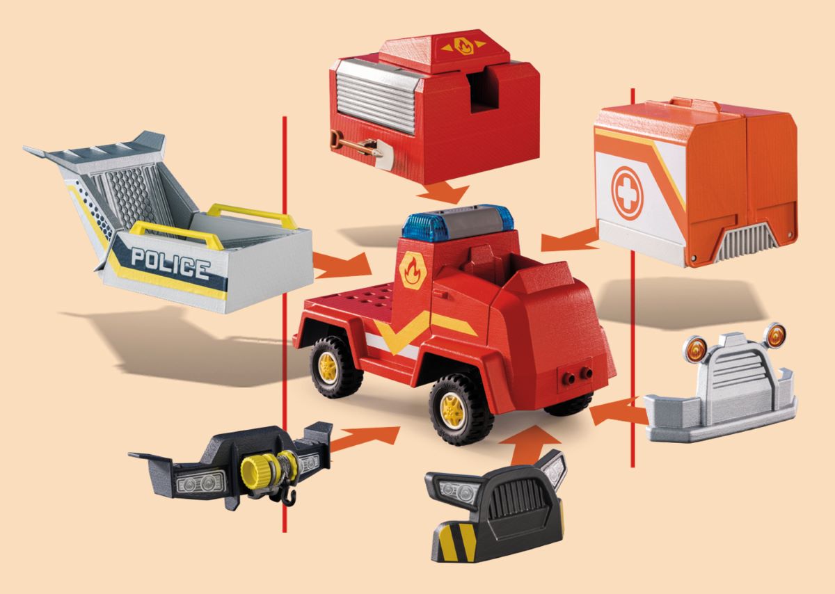 Playmobil - Όχημα Πυροσβεστικής Με Κανόνι Νερού - D.O.C.