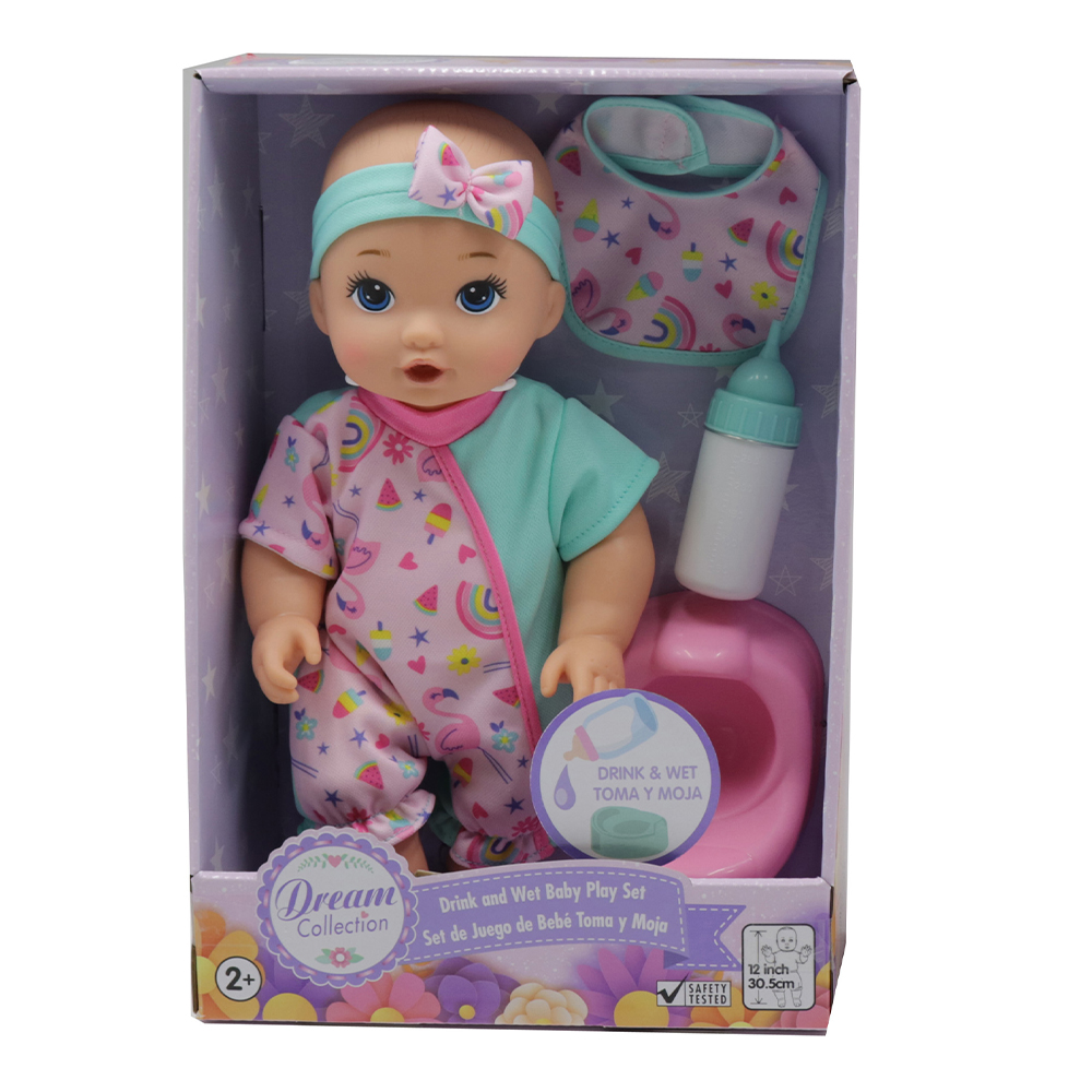 Κούκλα Μωρό Drink & Wet - Ρουχαλάκια Με Φλαμίνγκο