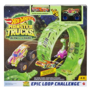 Hot Wheels - Monster Trucks - Glow In The Dark - Πίστα Σούπερ Λουπ