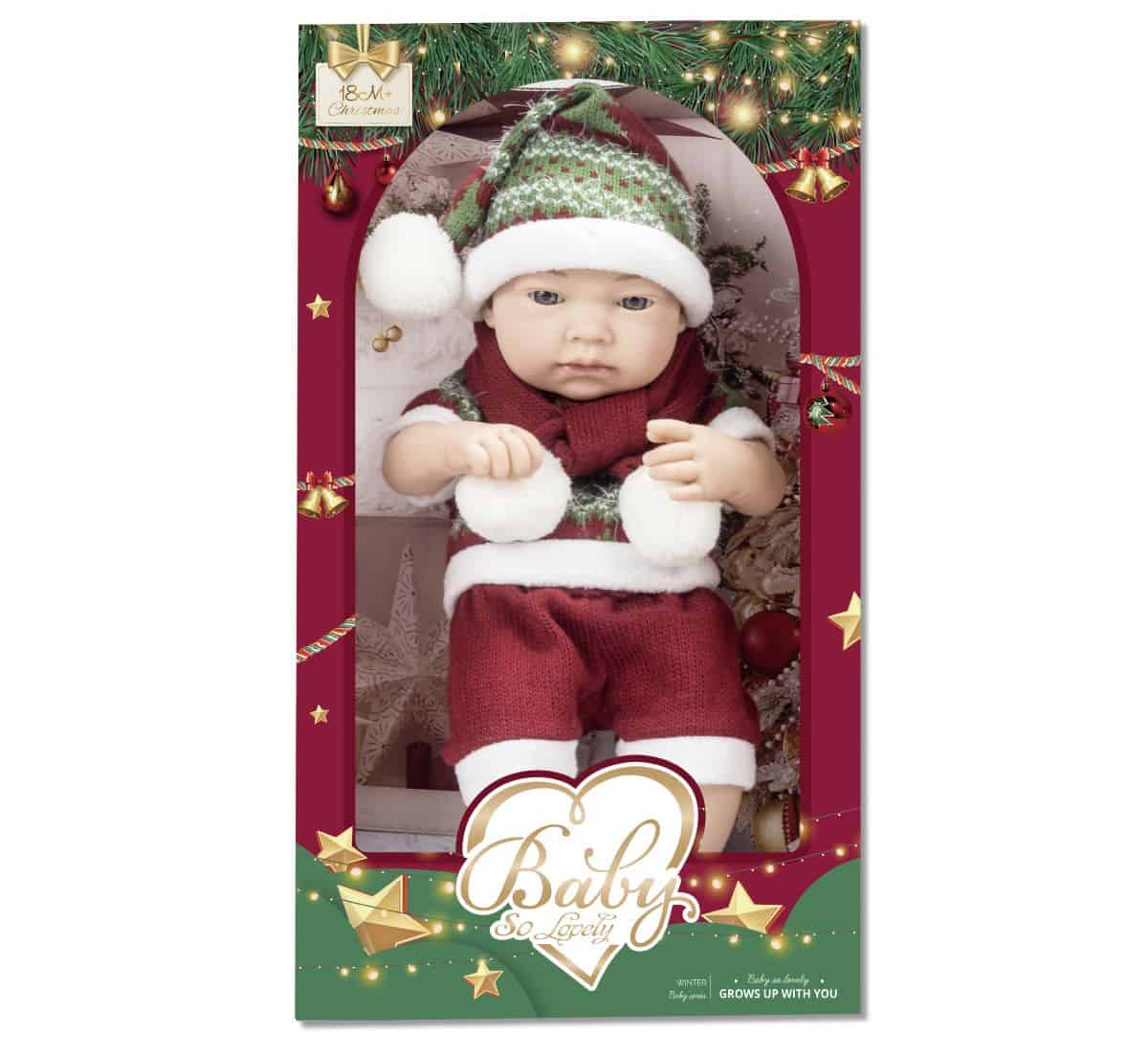 Κούκλα Μωρό 44Εκ. Με Χριστουγεννιάτικα Ρούχα - Πράσινο
