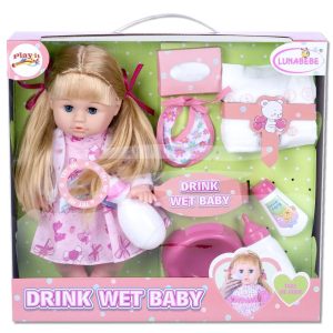 Κούκλα Μωρό Drink & Wet Με Αξεσουάρ