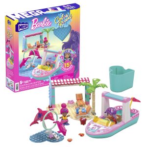 Mega Bloks - Barbie Color Reveal - Σκάφος Με Φιγούρες, Δελφίνια Και Αξεσουάρ