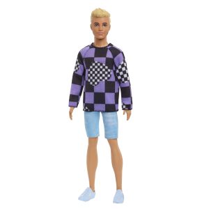 Barbie - Ken Fashionistas - Ξανθά Μαλλιά Με Μωβ Μαύρο Μπλουζάκι