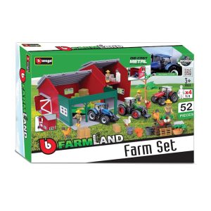 BBurago - Farm Land - Barn & Tractor Play Set