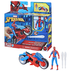Marvel Spider-Man - Web Blast Cycle - Μηχανή Spider Man Με Φιγούρα 4 Ιντσών - F6899
