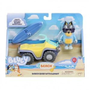 Bluey - Beach - Γουρούνα Παραλίας Με Μπαμπά Bandit -Giochi Preziosi